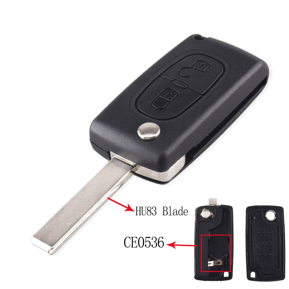 KEYYOU Remote key Case for Peugeot 207 307 308 407 607 807 For Citroen C2 C3 C4 C5 C6 Flip Folding Car Key shell 2/3/4 Buttons