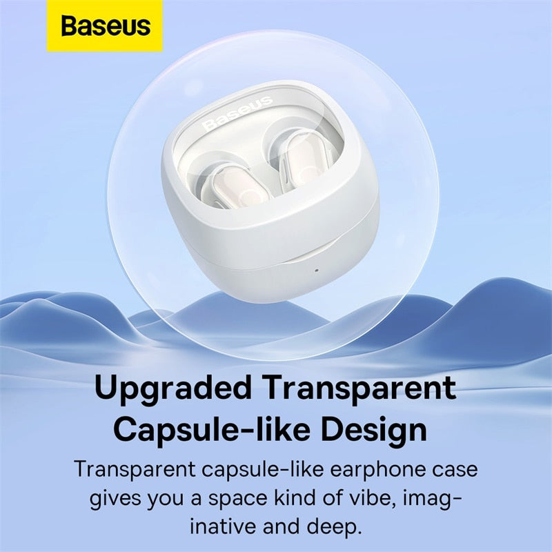 Baseus WM02 TWS سماعة أذن لاسلكية مزودة بتقنية البلوتوث 5.3 سماعة رأس سماعات أذن لاسلكية حقيقية لهاتف iPhone 13 Pro Max وسادات أذن بدون استخدام اليدين