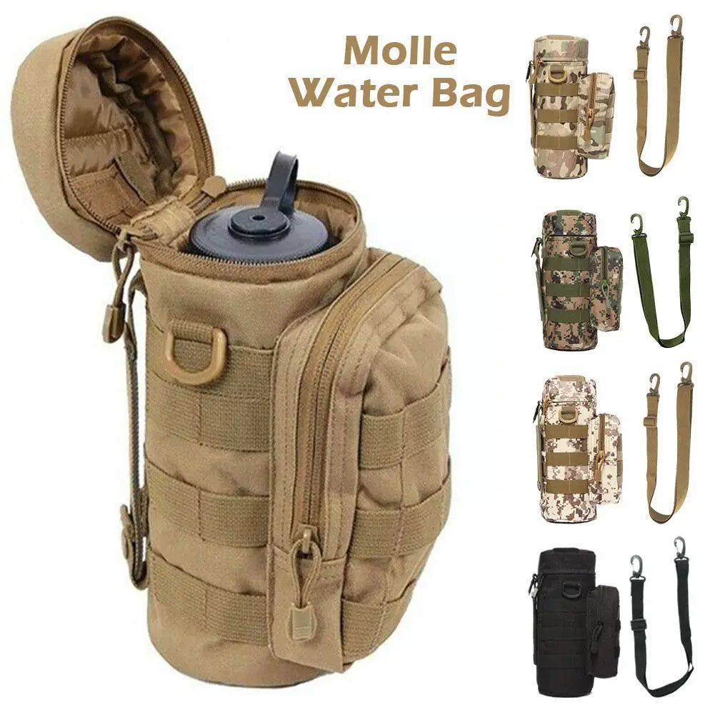Outdoor Tactical Molle Water Bottle Pouch Holder Kettle Waist Shoulder Bag For Army Fans Climbing Camping Hiking Bags U2B7