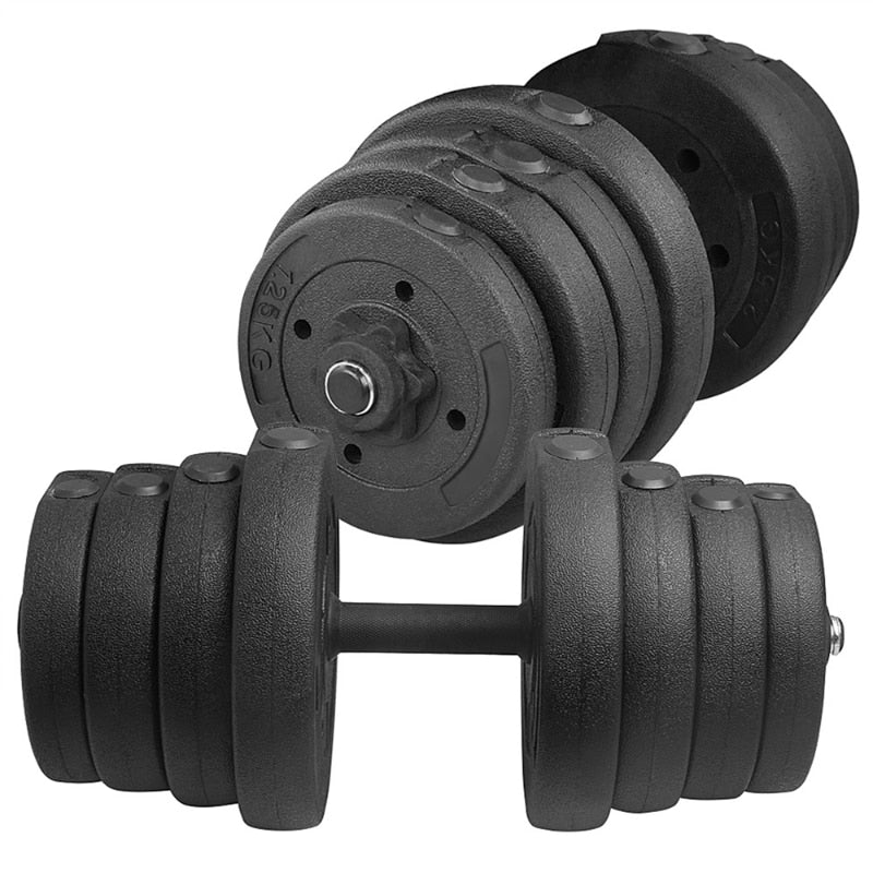 Easyfashion 66 Lbs. Weight Dumbbell Set Adjustable Cap Gym, Home Barbell Plates Body Workout