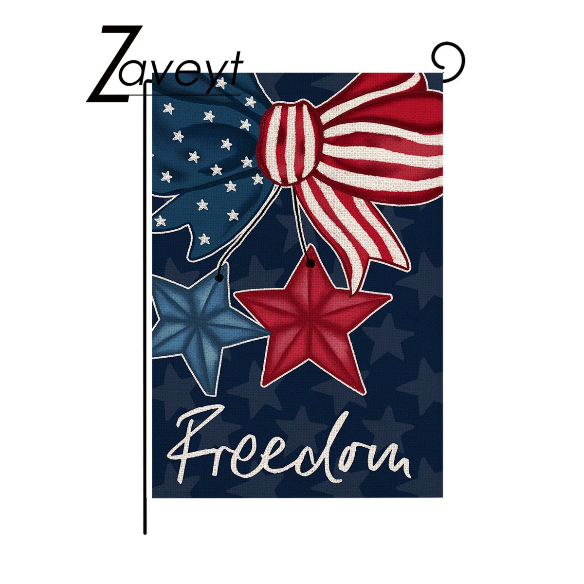 USA Patriotic Stars and Stripes Let Freedom Ring Garden Flag Double Sided Outside, 4th of July Independence Memorial Day Yard