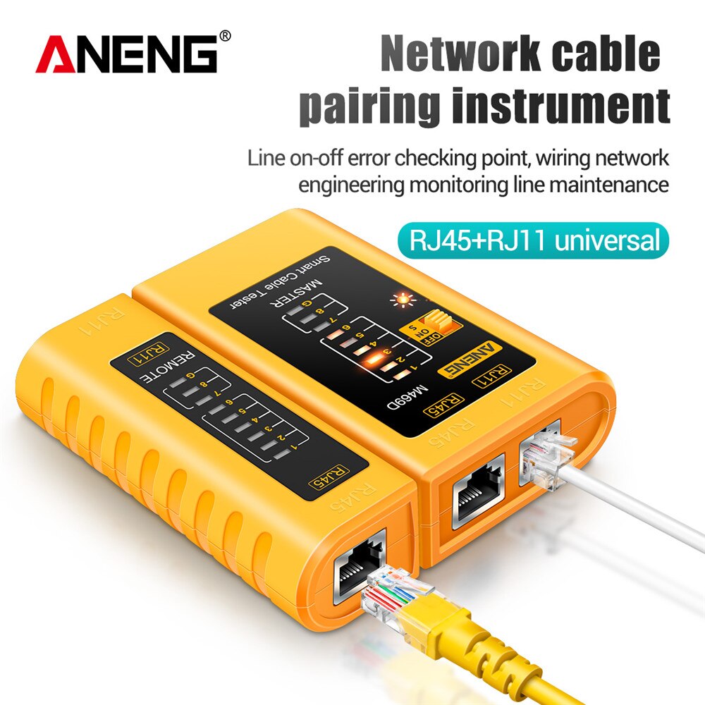 ANENG M469D Cable Lan Tester Network Cable Tester RJ45 RJ11 RJ12 CAT5 UTP LAN Cable Tester Networking Tool Network Repair