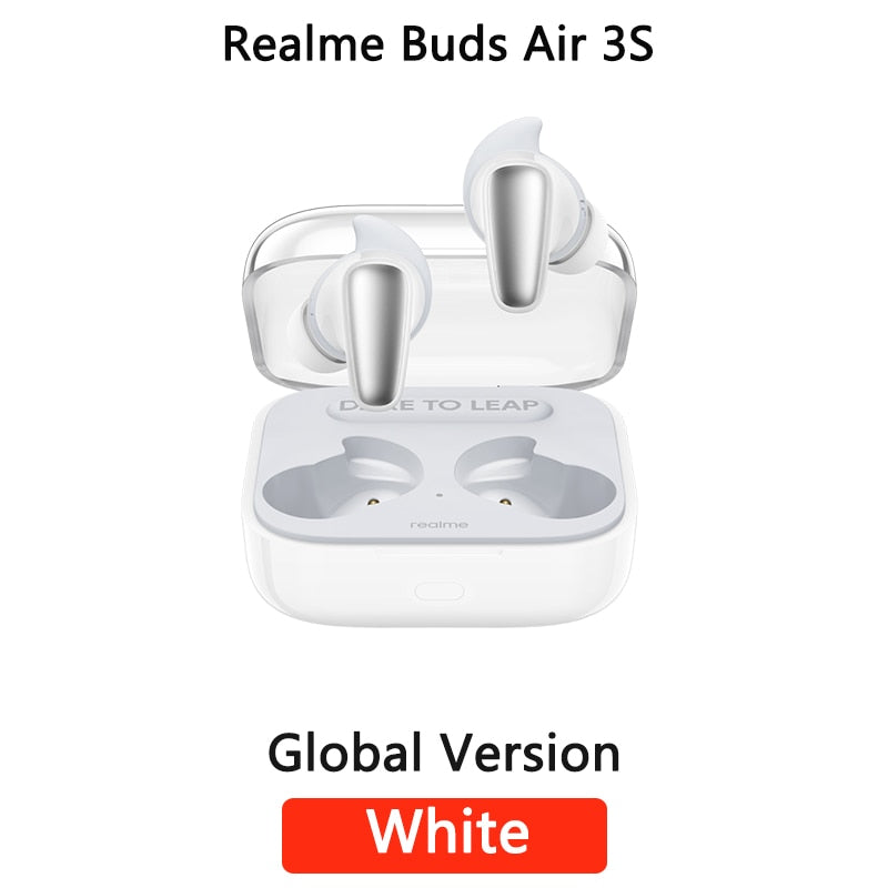 الإصدار العالمي من سماعات Realme Buds Air 3S الكمون المنخفض TWS، عمر البطارية 30 ساعة، AI ENC، إلغاء الضوضاء، IPX5 مقاومة للماء