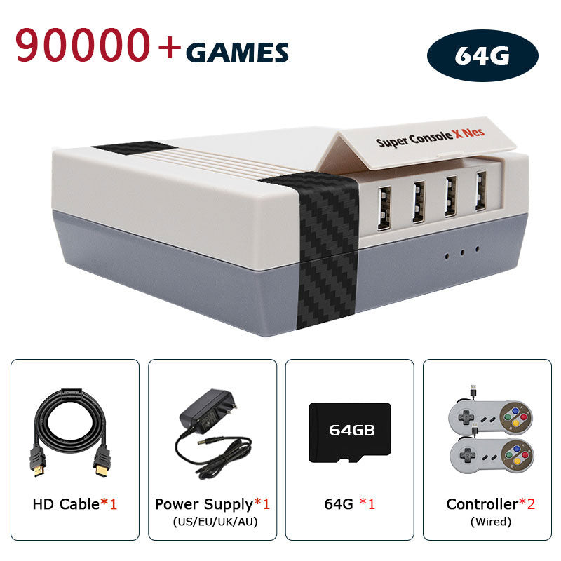 Retro Super Console X NES Video Game Console HD Output Built-in 90000 Retro Games 60 Emulators For PSP/PS1/SNES/NES/N64/MAME