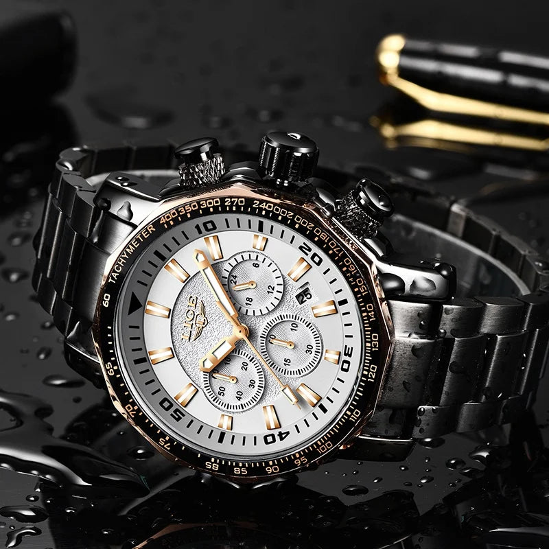 Mens Watch LIGE Clock Fashion Luxury Brand Business Quartz Watch Men Chronograph Sport Waterproof Big Dial Male Military Watches