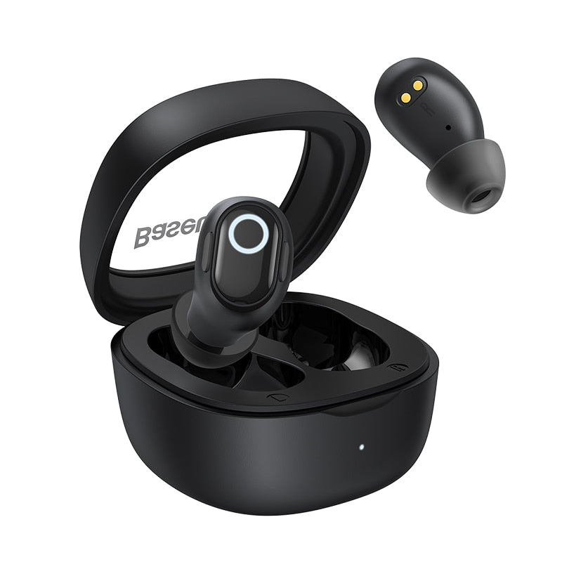 Baseus WM02 TWS سماعة أذن لاسلكية مزودة بتقنية البلوتوث 5.3 سماعة رأس سماعات أذن لاسلكية حقيقية لهاتف iPhone 13 Pro Max وسادات أذن بدون استخدام اليدين