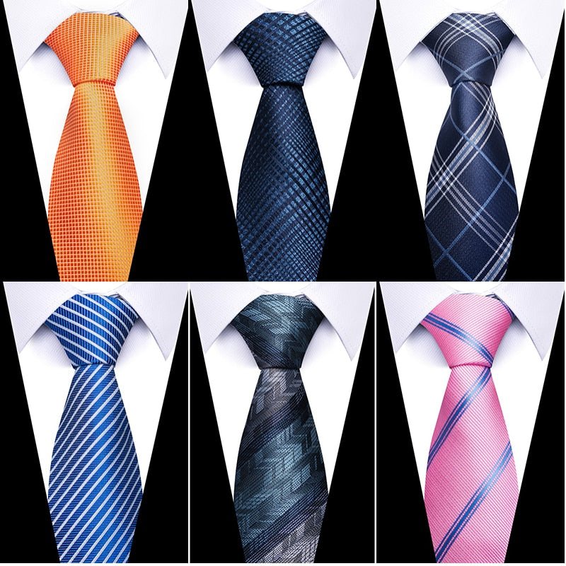 8 cm Tie Men Gravatas Classic Many Color Newest design Silk Necktie Shirt Accessories Striped Sky Blue Man&#39;s Office