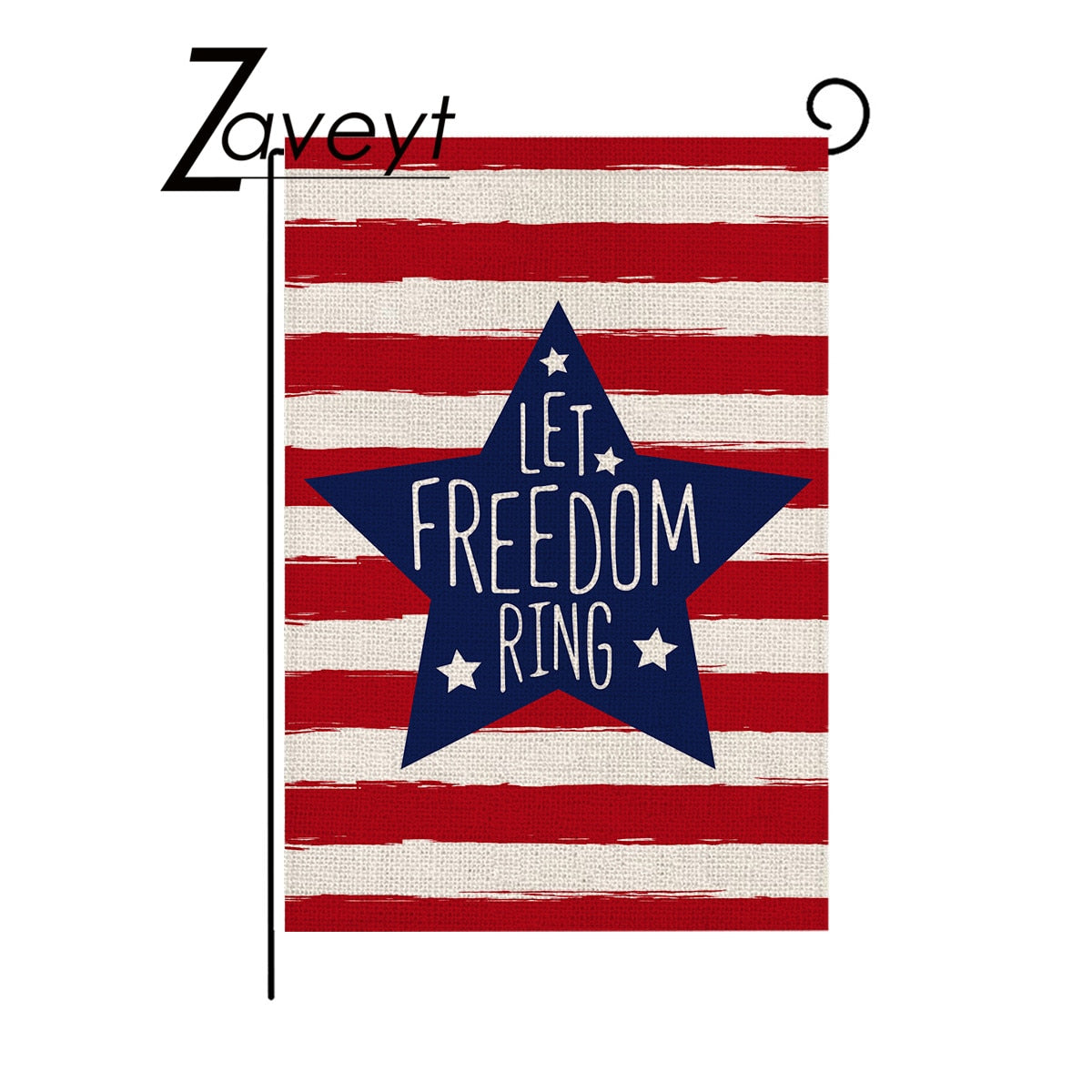 USA Patriotic Stars and Stripes Let Freedom Ring Garden Flag Double Sided Outside, 4th of July Independence Memorial Day Yard