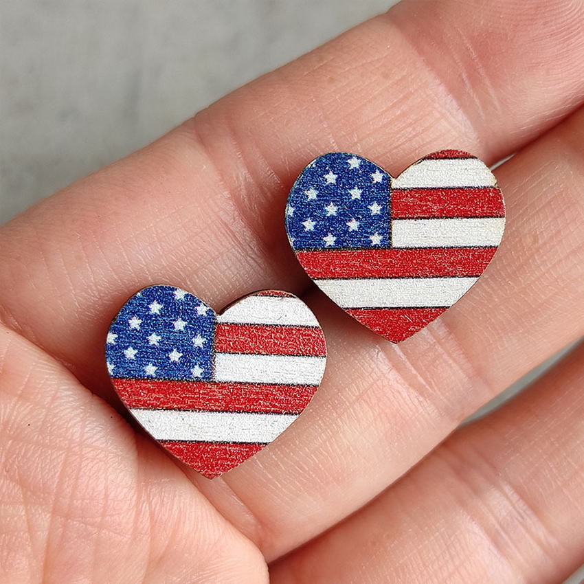 USA 4th of July Eagle Star Stud Earrings Independence Day Patriotic Jewelry American Memorial Day Earrings Pop Jewelry Gifts