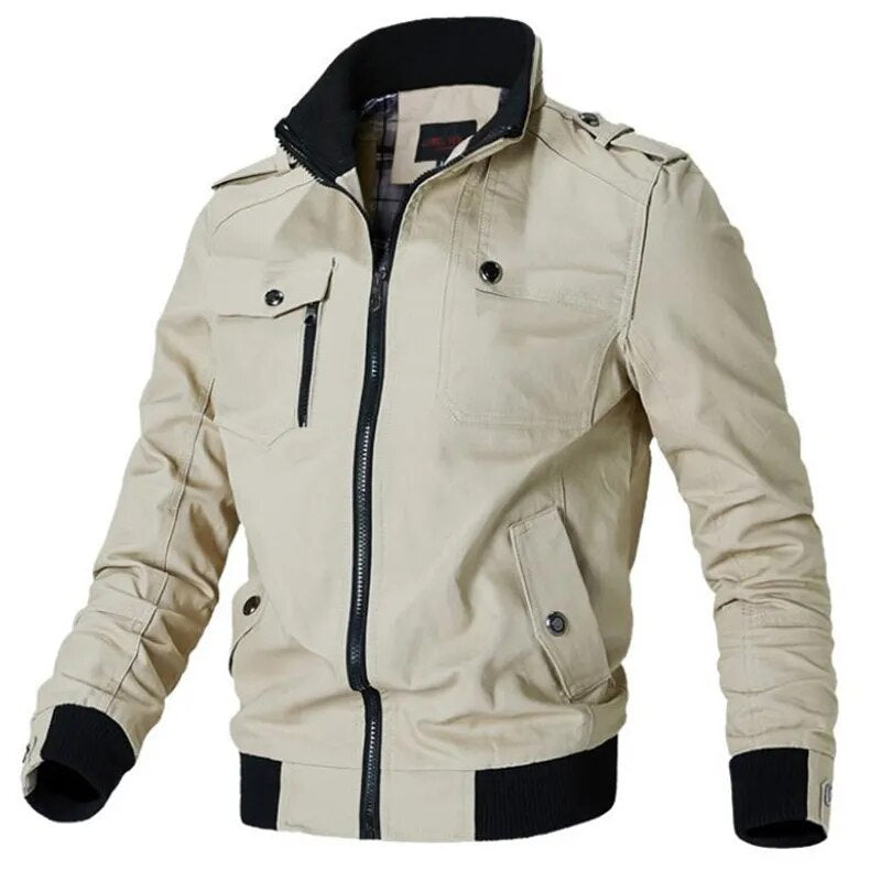 Men Casual Jackets Cotton Washed Coats Military Outdoors