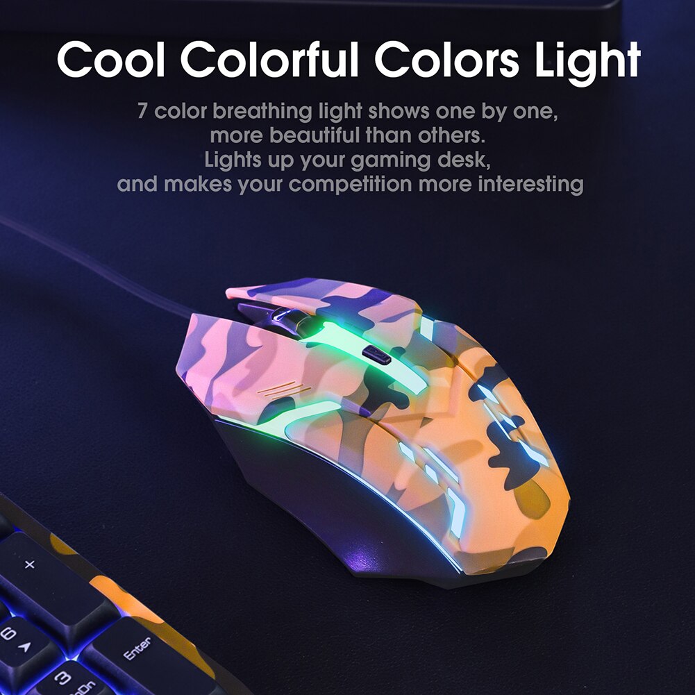 سماعة رأس سلكية للوحة المفاتيح والماوس مكونة من ثلاث قطع من Gamer Mouse Keyboard وسماعة رأس DPI قابلة للتعديل مع ملحقات الكمبيوتر للميكروفون