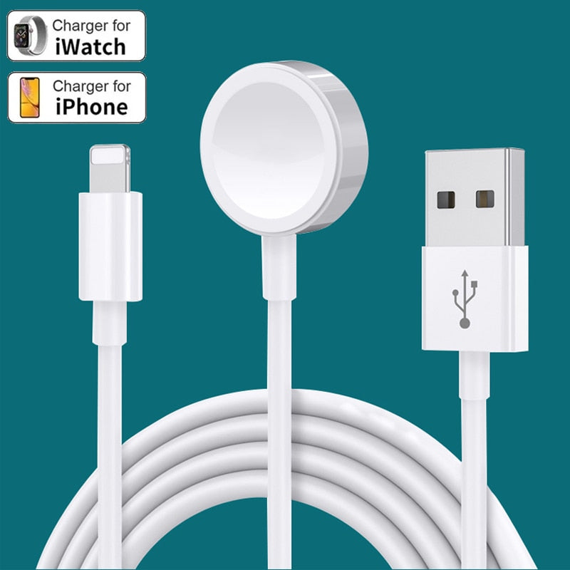 شاحن لاسلكي محمول لساعة أبل الترا 8 7 6 SE 5 4 قاعدة شحن مغناطيسية كابل شاحن USB iwatch سلسلة 2 3