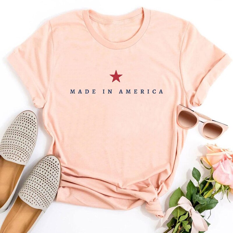 America Shirt Comfort Colors 4th of July T-shirt USA Memorial Day Women Clothes Stripes Flag Shirt Vintage Patriotic Tee m