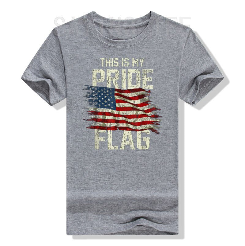 This Is My Pride Flag USA American 4th of July Patriotic T-Shirt Women's Men's Fashion Memorial Independence Day Clothes Gifts