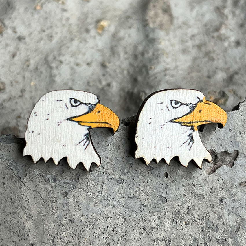 USA 4th of July Eagle Star Stud Earrings Independence Day Patriotic Jewelry American Memorial Day Earrings Pop Jewelry Gifts