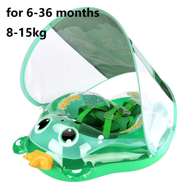 Kids Swimming Float With Canopy Inflatable Infant Floating Ring Kids Swim Pool Accessories Baby Float Circle Bathing Summer Toys