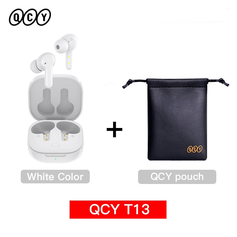 QCY T13 Bluetooth Headphone V5.1 Wireless TWS Earphone Touch Control Earbuds 4 Microphones ENC HD Call Headset Customizing APP