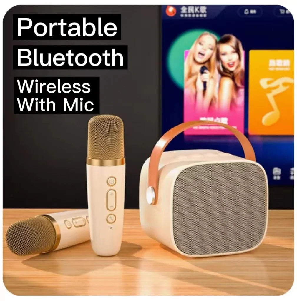 K1 Karaoke Machine Portable Bluetooth 5.3 PA Speaker System with 1-2 Wireless Microphones Home Family Singing Dropshipping