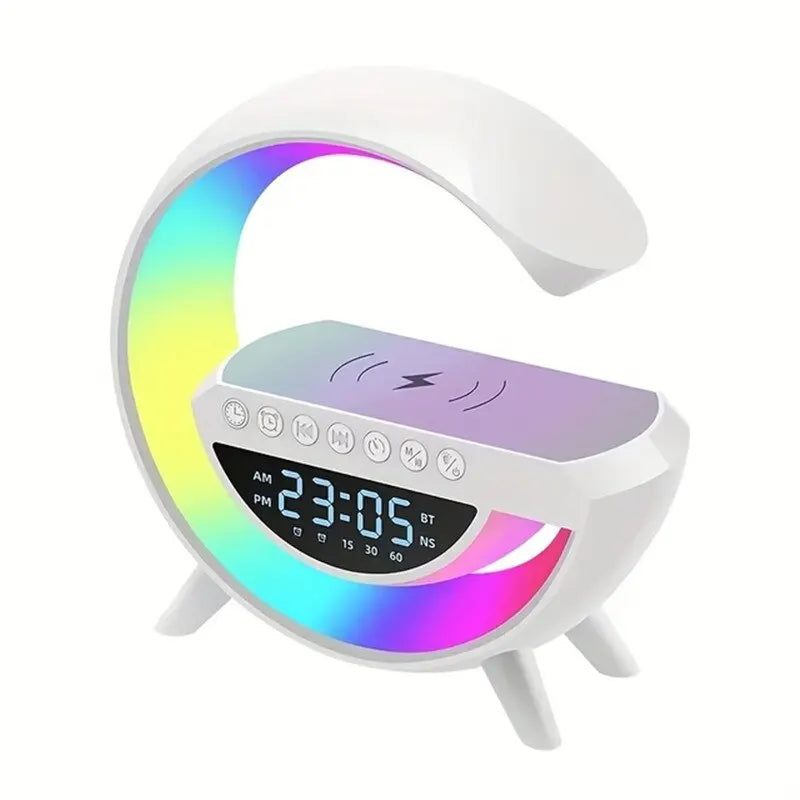 3041 Wireless Charging Multi-Functional Atmosphere Nightlight Bluetooth Stereo Home Alarm Clock Desktop HiFi Creative Speaker