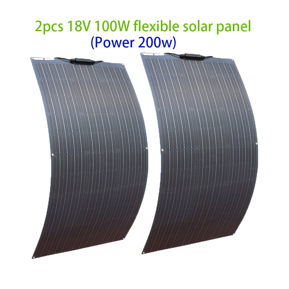 100W 200W 300W 400W Solar Panel Kit or 18V Flexible Mono Photovoltaic Solar plate Power 12V 24V High Efficiency Paneles Solares