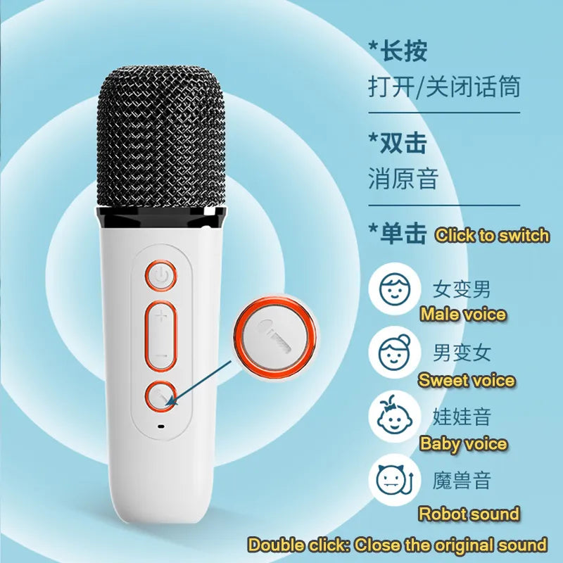 1-2 Wireless Microphone Karaoke Machine Portable Bluetooth 5.3 PA Speaker System MP3 Player Karaoke Machine For Kids Adults Home