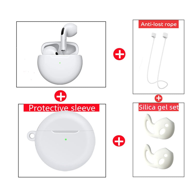 NEW Original Air Pro 6 TWS Wireless Headphones Fone Bluetooth Earphones Mic Pods In Ear Earbuds Earbuds sport Headset For Xiaomi