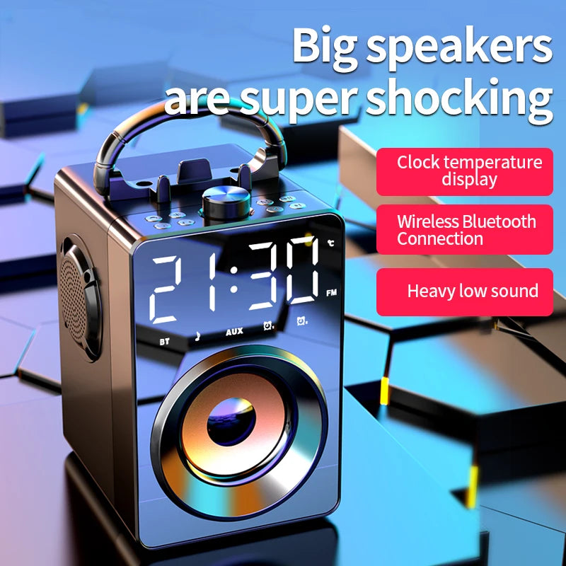 الثقيلة باس سمّاعات بلوتوث المحمولة ثلاثية الأبعاد مضخم صوت ستيريو مع ميكروفون دعم كاريوكي AUX TF FM راديو HIFI BoomBox