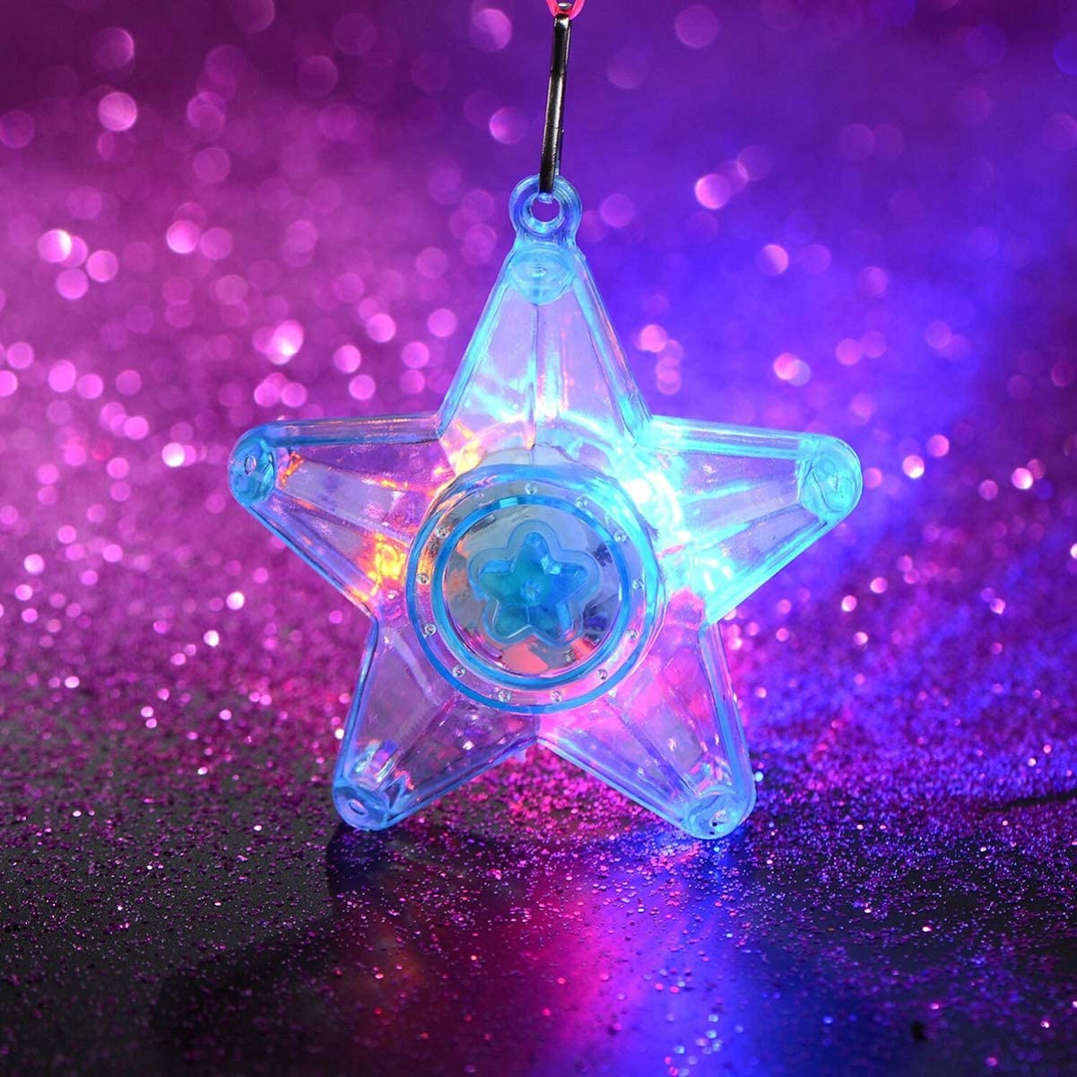 20/30pcs Star Heart LED Light Up Necklace Pendants Kids Flashing Glow Gift Blinking Toy Party Christmas Wedding Party Decoration