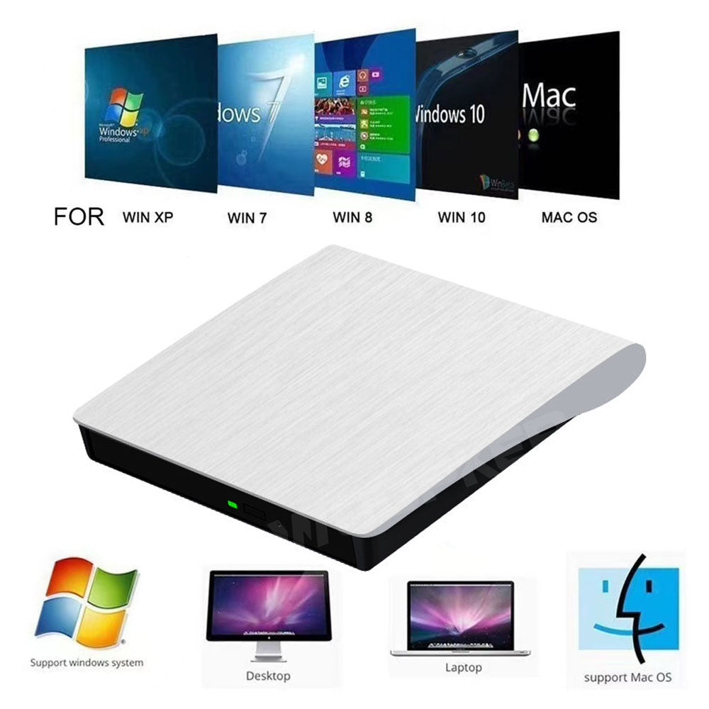 Woopker External DVD-RW Player CD DVD Burner USB 3.0 Drive Reader for PC Laptop Desktop Mac Windows Linux Apple iOS