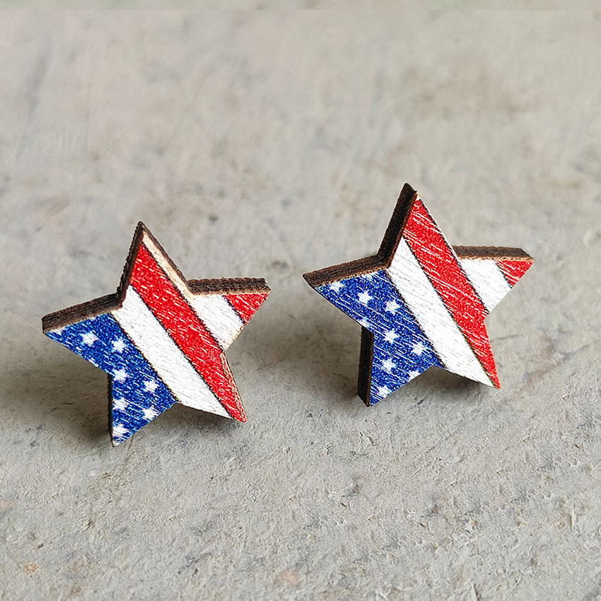 USA 4th of July Eagle Star Stud Earrings Independence Day Patriotic Jewelry American Memorial Day Earrings Pop Jewelry Gifts