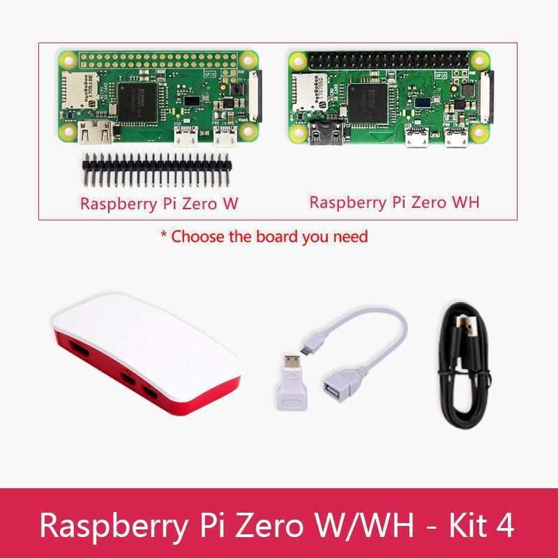 Original Raspberry Pi Zero W Board 1GHz single-core CPU 512MB RAM Bluetooth BLE&amp;WiFi Pi 0  Zero WH with Pin header or Case Kit