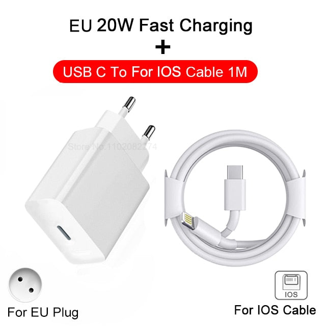 PD 20W Original Charger For iPhone 14 13 12 11 Pro Max Plus Magnetic Wireless Charger XS XR USB C Fast Charge Cable Accessories