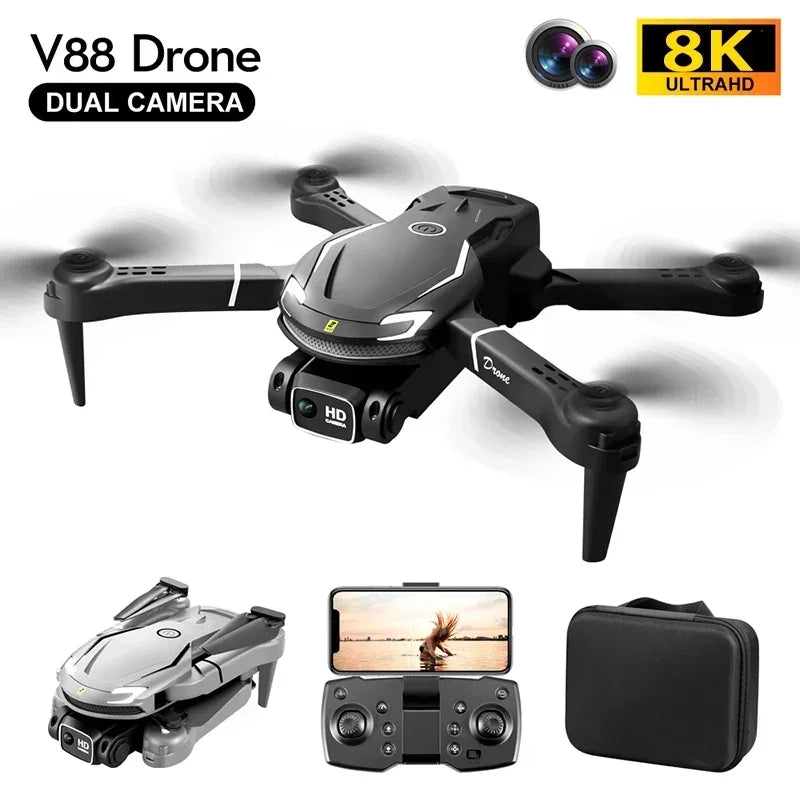 For Xiaomi Mini V88 Drone 8K 5G GPS Professional HD Aerial Photography Remote Control Aircraft HD Dual Camera Quadcopter Toy UAV