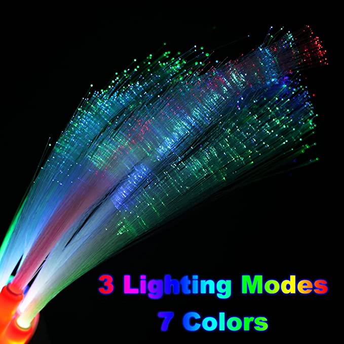 10/20pcs LED Light Up Fiber Optic Wands Glow Fiber Wands Sticks LED Flashing Fiber Sticks Glow Flashing Wands Neon Party Favors