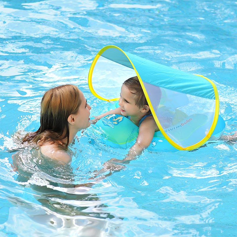 أطفال السباحة تعويم مع المظلة نفخ الرضع العائمة الدائري الاطفال حمام سباحة اكسسوارات الطفل تعويم دائرة الاستحمام الصيف اللعب