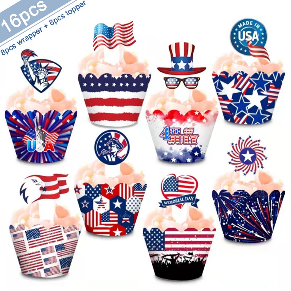 Usa Party Decoration 4th Of July Independence Day Supplies Banner Plate Napkins For Patriotic Party Supplies Memorial Day Decors