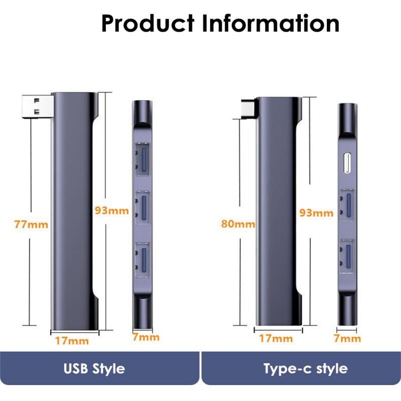 RYRA 4 IN 1 USB-C HUB Universal Compact Mini USB2.0/USB3.0 Docking Station PD High Speed USB Hub for Computer Accessories