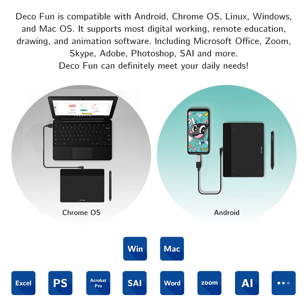 XPPen Graphics Drawing Tablet DecoFun S Pen Tablet 6x4 Inch with 8192 Levels Pressure Battery Free for Android Mac Linux Windows