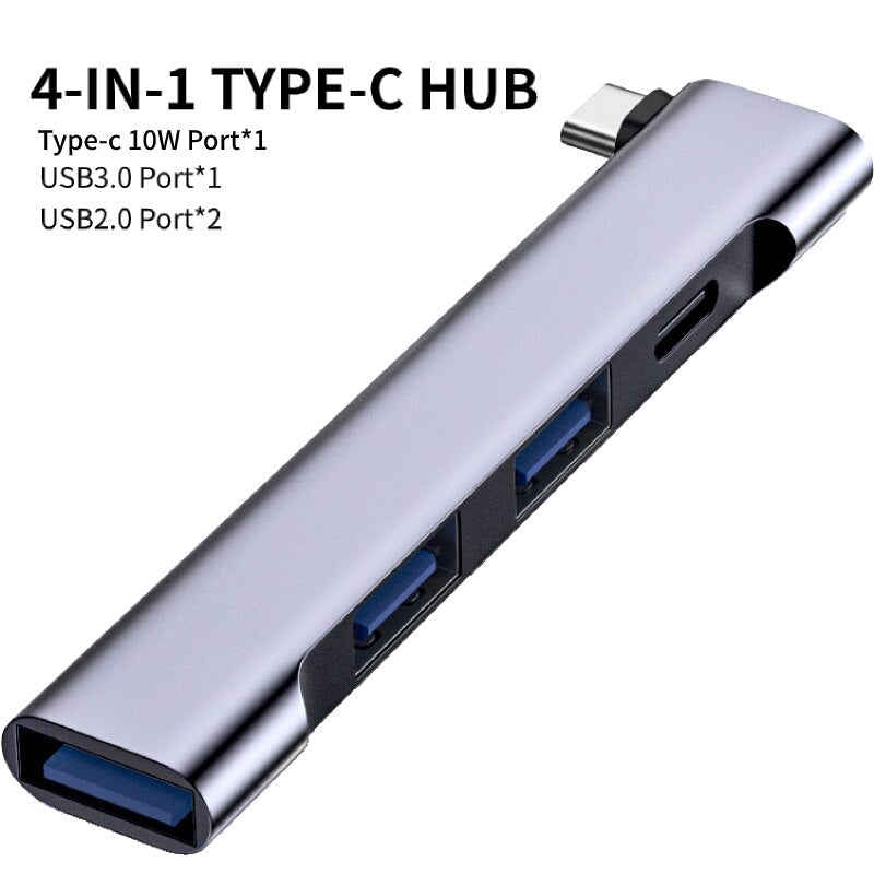 RYRA 4 IN 1 USB-C HUB Universal Compact Mini USB2.0/USB3.0 Docking Station PD High Speed USB Hub for Computer Accessories