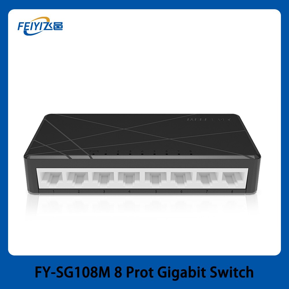 FEIYI SG108M Ethernet Switch with 8 Port Desktop Ethernet Network Gigabit Switch 1000Mbps LAN Hub