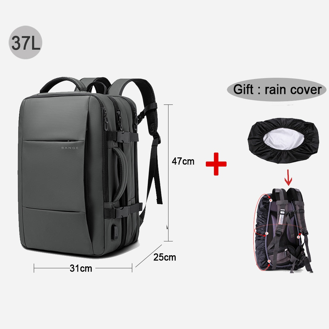Grand sac à dos étanche USB pour homme, sac à dos pour ordinateur portable, sacs à dos scolaires, sac d'affaires masculin, sac à dos de voyage, marque 17.3, 37L, 45L