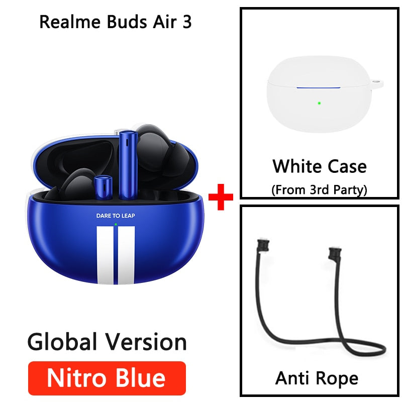 Global Version realme buds air 3 Bluetooth 5.2 long battery life Earphone 42dB Active Noice Cancelling Headphone IPX5 Waterproof