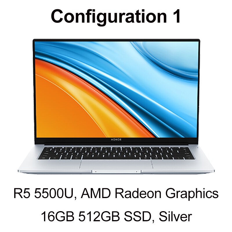 Honor Laptop MagicBook 15 Ryzen AMD R5 5500U/R7 5700U 16GB RAM DDR4 512GB SSD Notebook 15.6” Full Screen Slim Computer PC