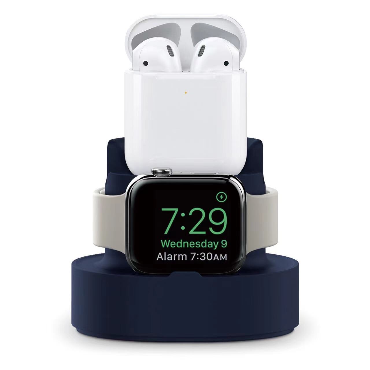 3 في 1 ساعة الهاتف سماعة سيليكون حامل شحن حامل آيفون 11 12 برو ماكس IWatch Airpods برو 2 3 شاحن قاعدة لتثبيت الكمبيوتر المحمول