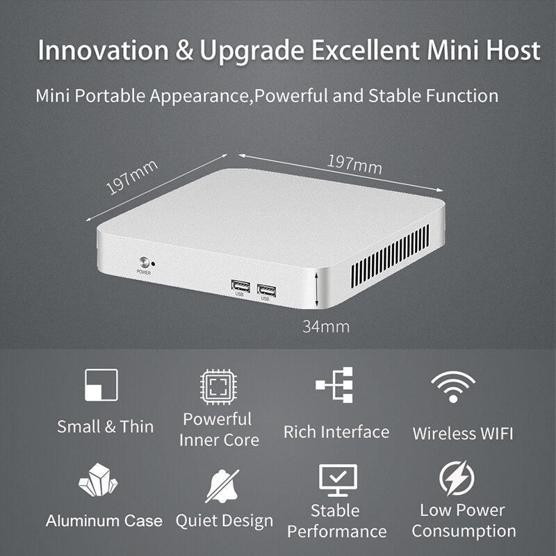 XCY Mini PC Computer Intel Core i5-4200U 3317U i3-6157U Processor Windows 10 pro Linux Gaming PC UHD HTPC VGA WiFi Desktop pc