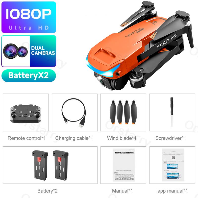 2023 HOT RG107 Pro Mini Drone 4K ESC Three-sided Obstacle avoidance Professional Dual HD Camera FPV Dron Foldable Quadcopter Toy