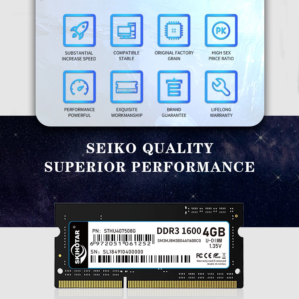 SKIHOTAR DDR3 DDR4 SoDimm Ram وحدة ذاكرة الكمبيوتر المحمول DDR3 4GB 8GB 16GB 1333MHZ 1600MHZ 3200MHZ PC4 ميموريا RAMS