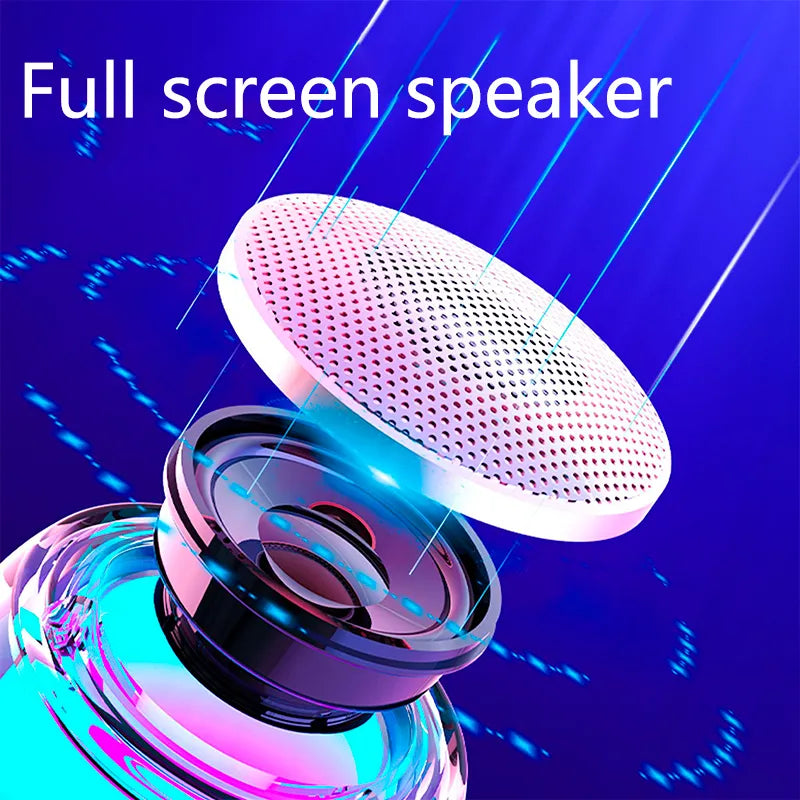 Wireless Bluetooth Speaker Mini Glass Steel Gun Portable Subwoofer Color RGB Light Music player outdoor hands-free mini speaker