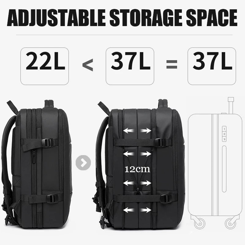 BANGE Travel Backpack Men Business Backpack School Expandable USB Bag Large Capacity 17.3 Laptop Waterproof Fashion Backpack