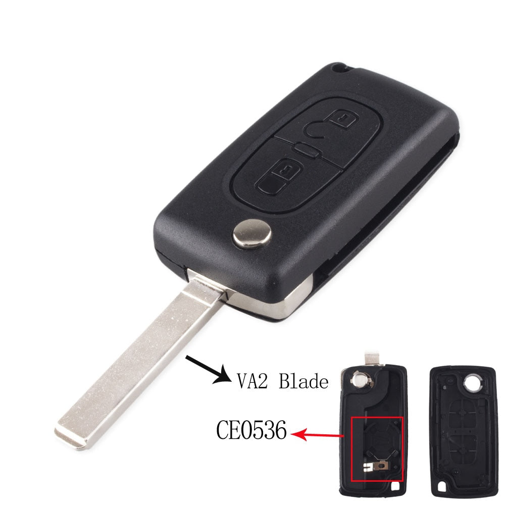 KEYYOU Remote key Case for Peugeot 207 307 308 407 607 807 For Citroen C2 C3 C4 C5 C6 Flip Folding Car Key shell 2/3/4 Buttons